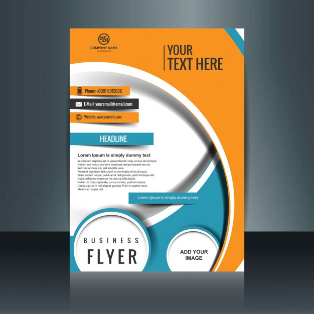 Blue and orange business flyer