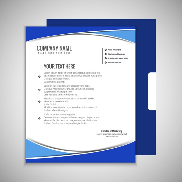 Blue brochure template with abstract shapes