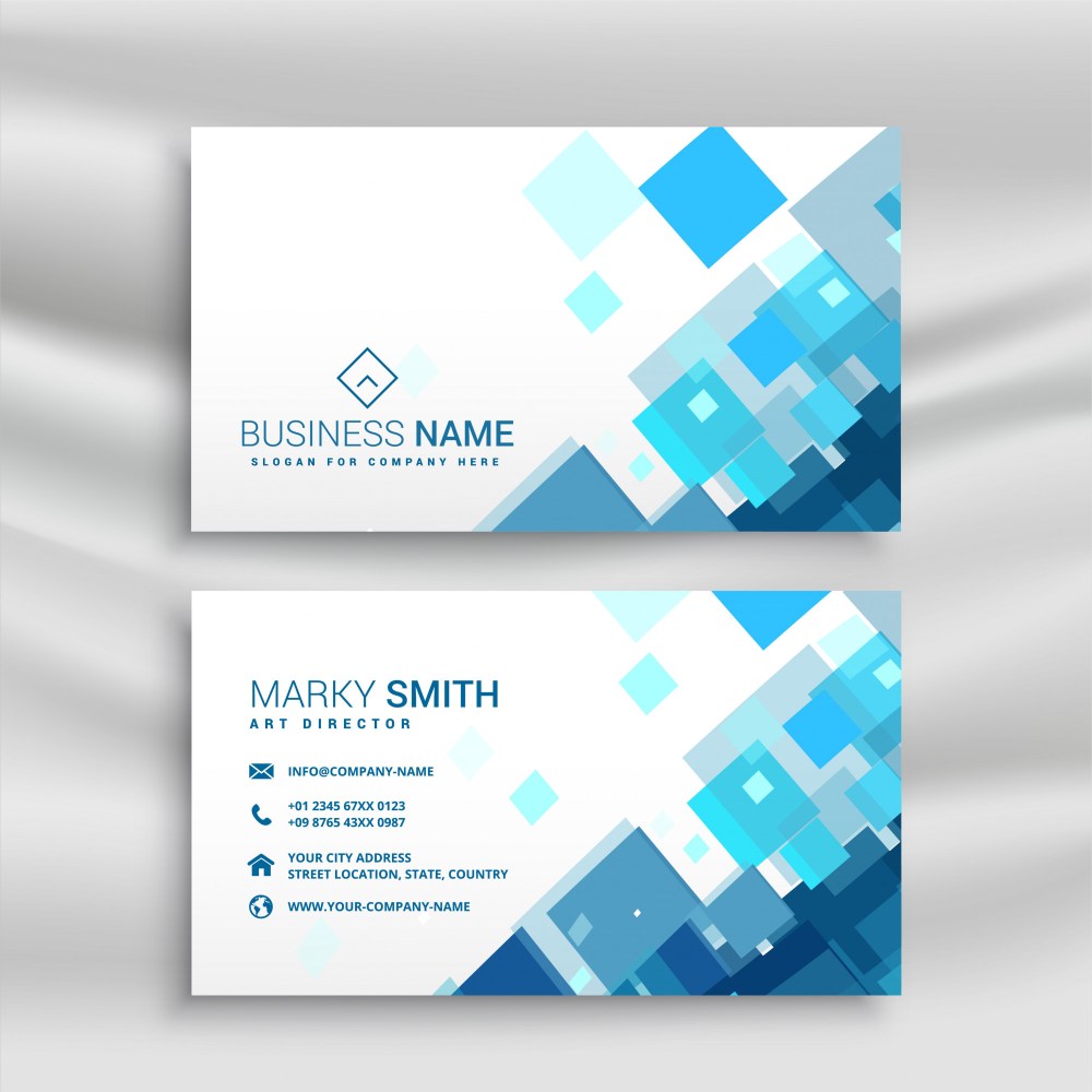 blue business card design template