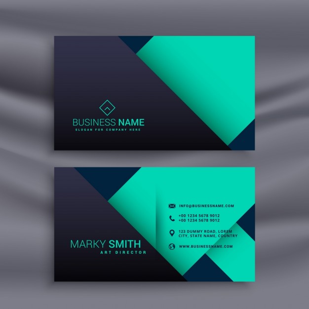 Blue business card, minimal style