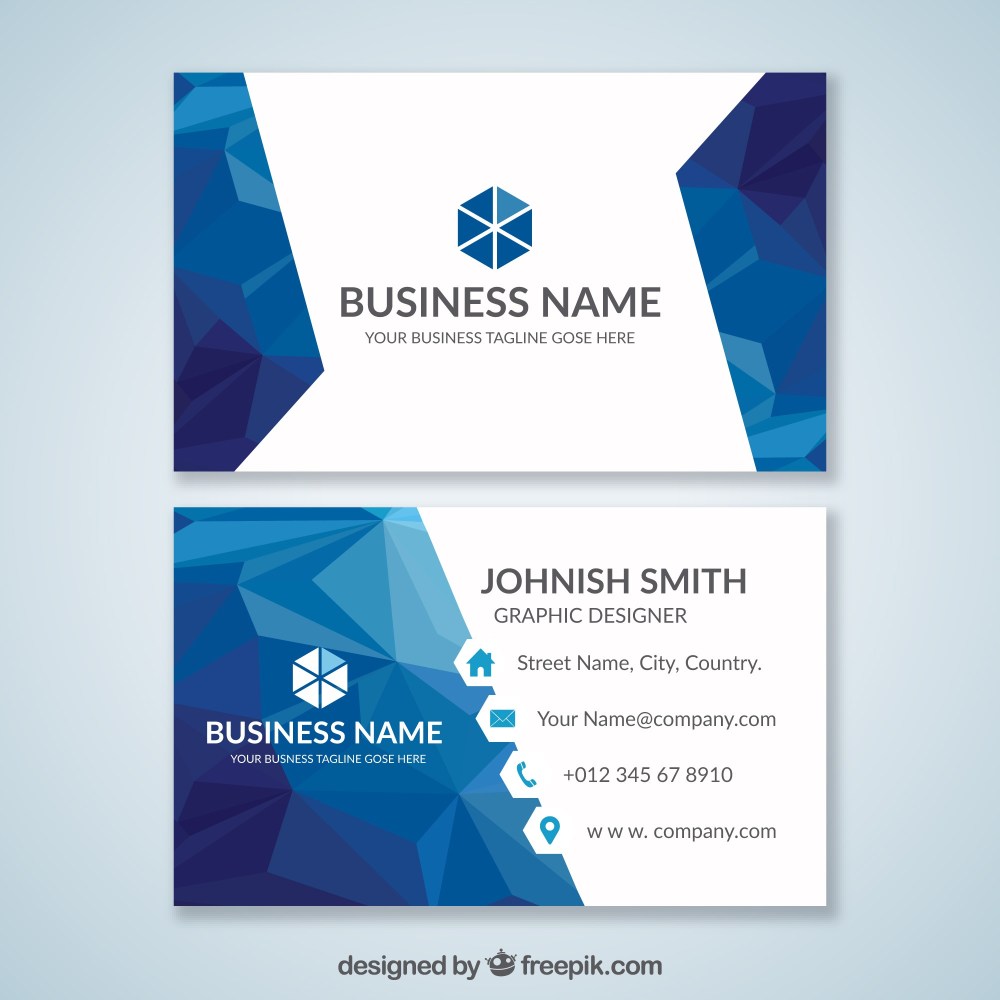 Blue business card
