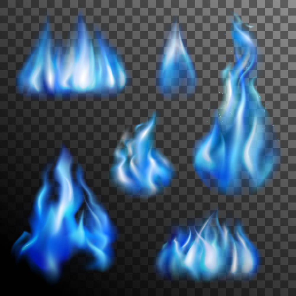 Blue Fire Transparent Set