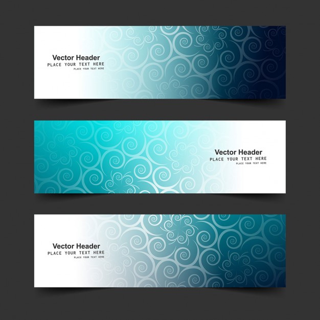 Blue floral banners