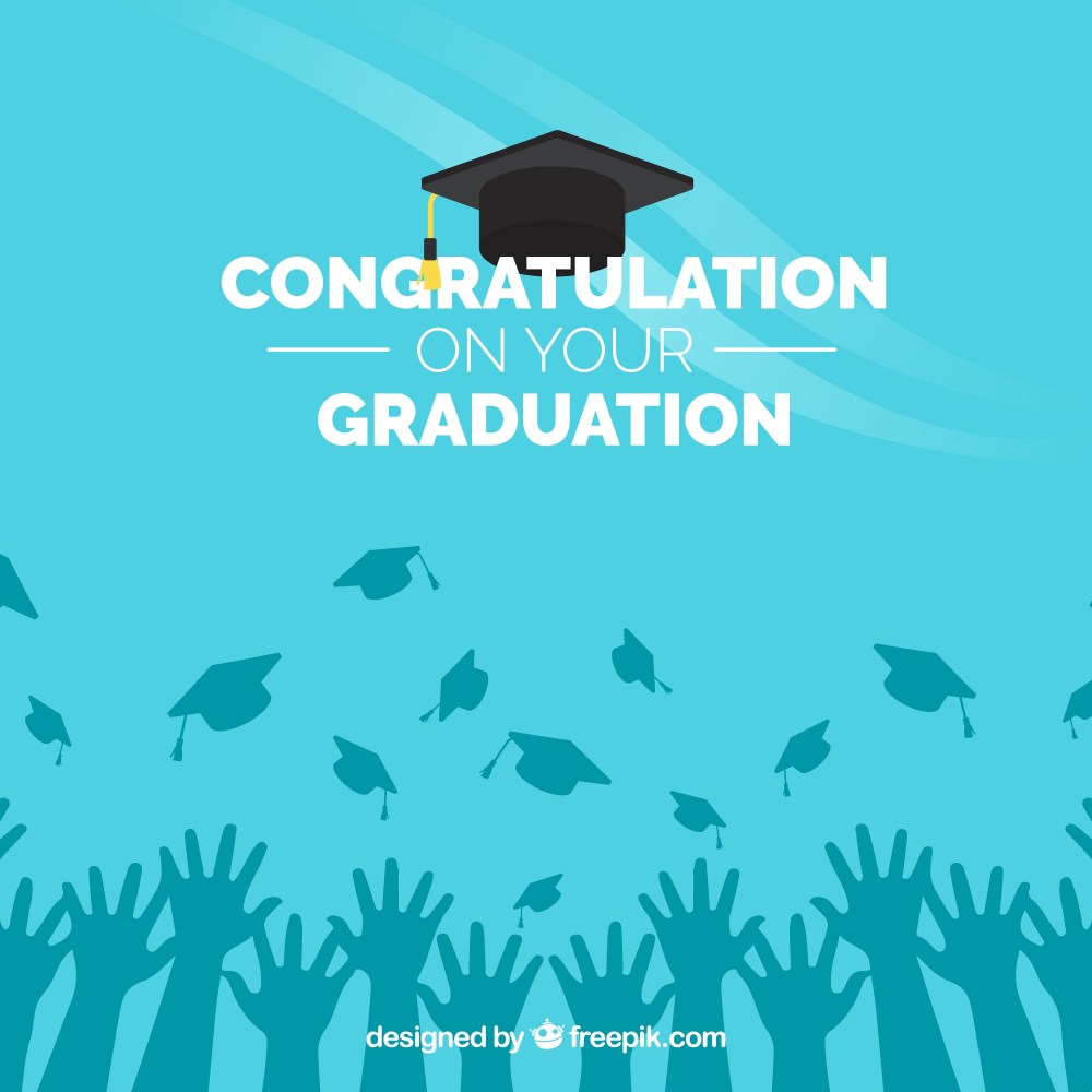 Blue graduation congratulation background