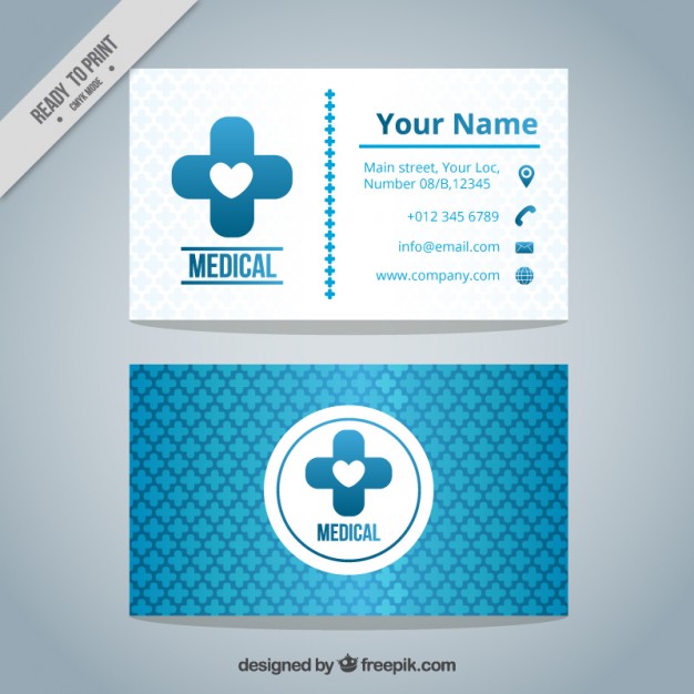 Blue medical business card