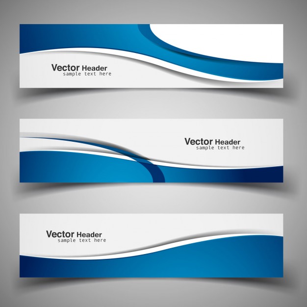 Blue modern headers