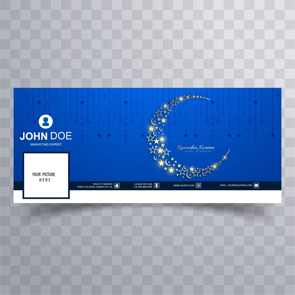 Blue ramadan kareem facebook timeline template