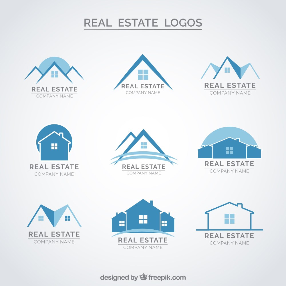Blue real estate logos