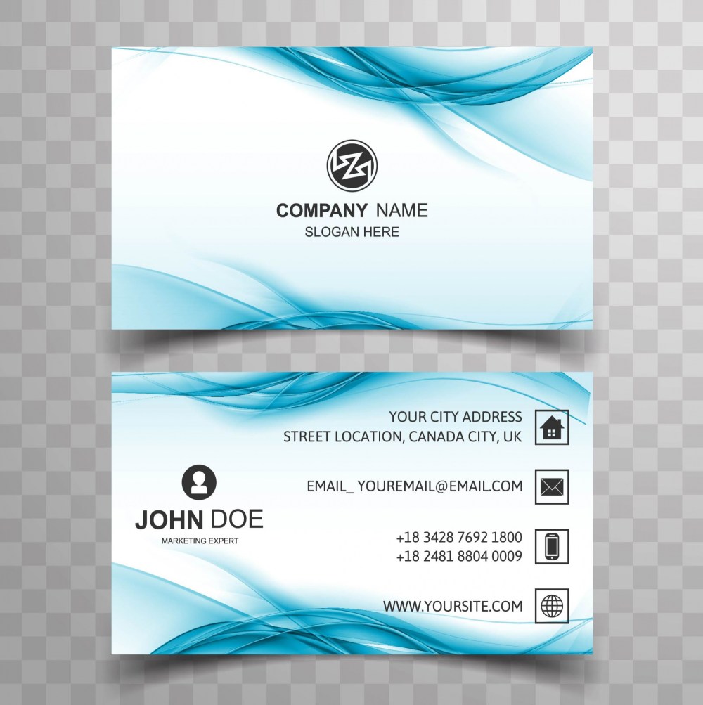 Blue wavy business card