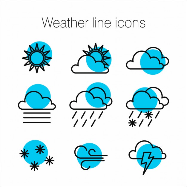 Blue weather icons