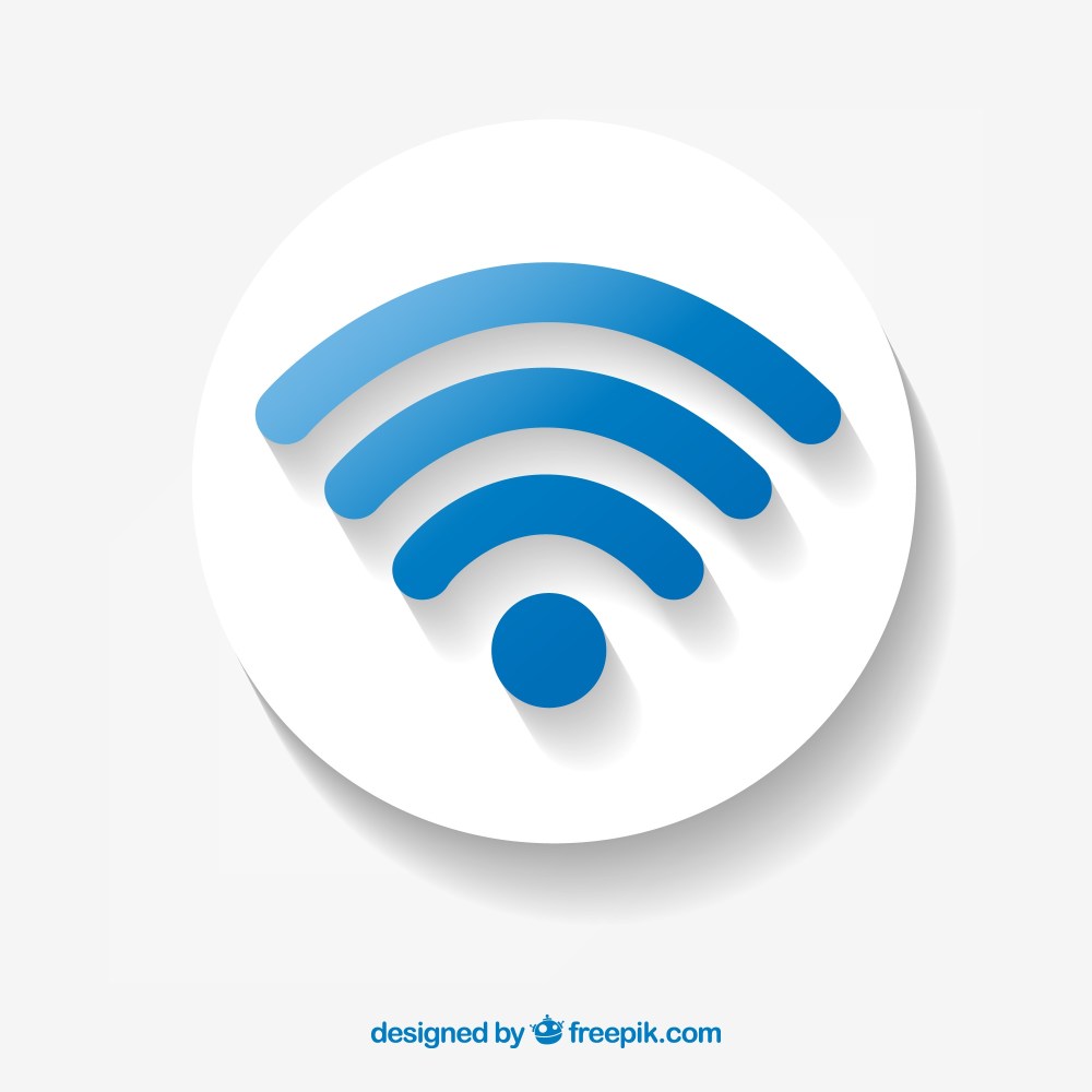 Blue wifi symbol background