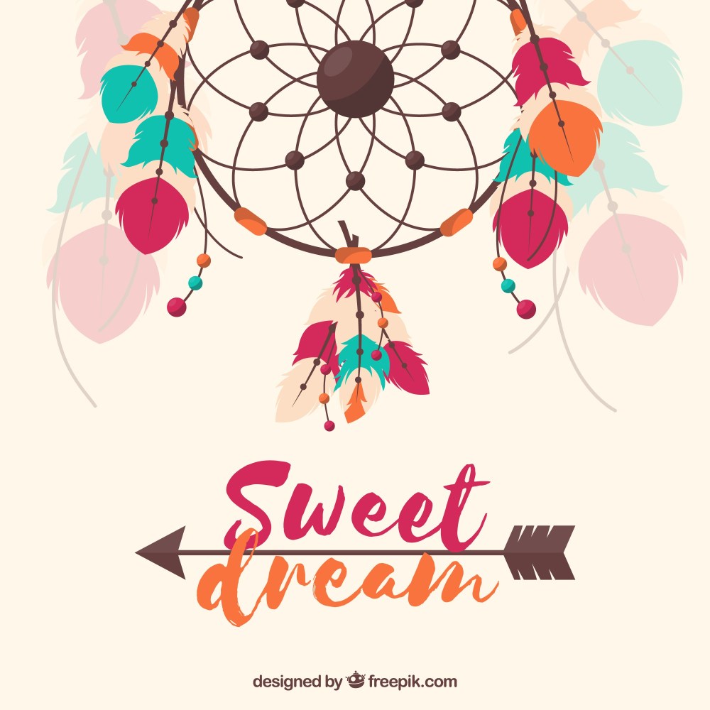 Boho style background with flat design