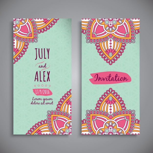Boho style wedding invitation