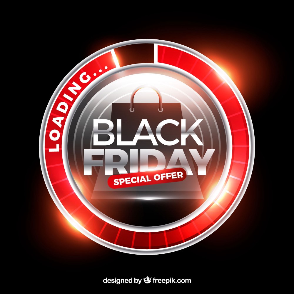 Bright black friday badge background