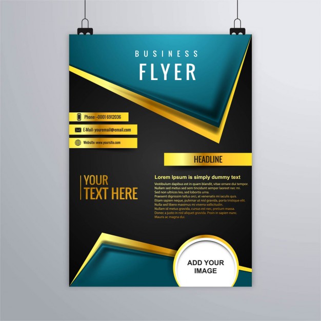 Brochure with golden lines