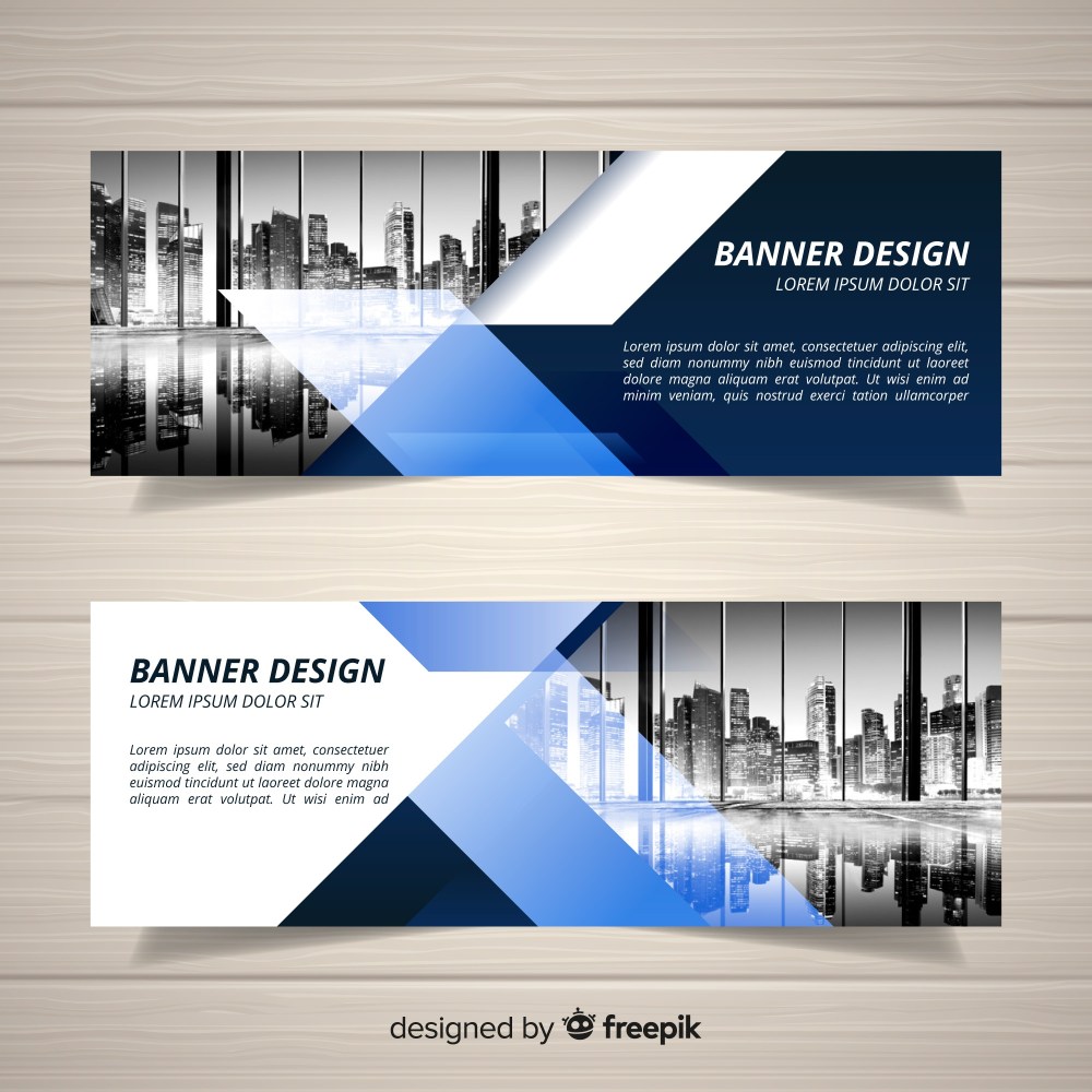 Business banner template with image