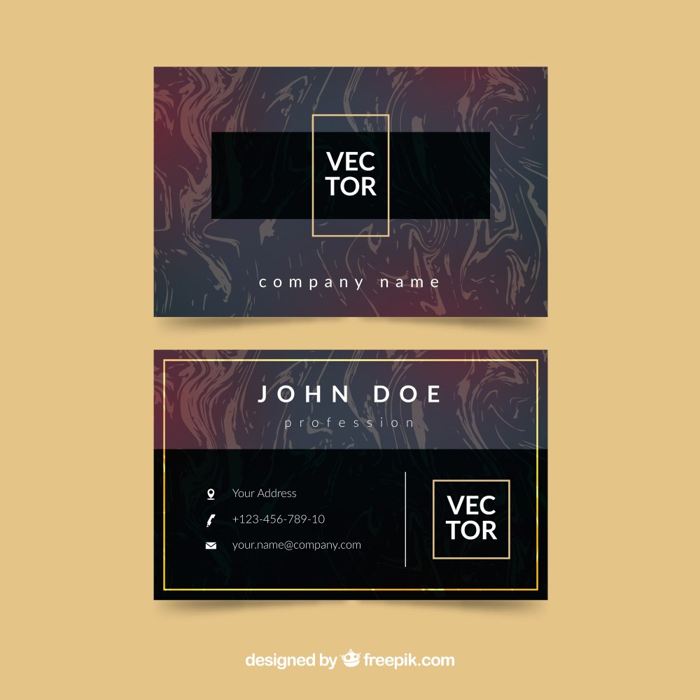 Business card with marble texture