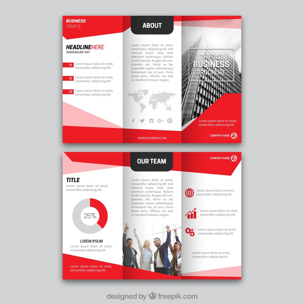 Business trifold in abstract style