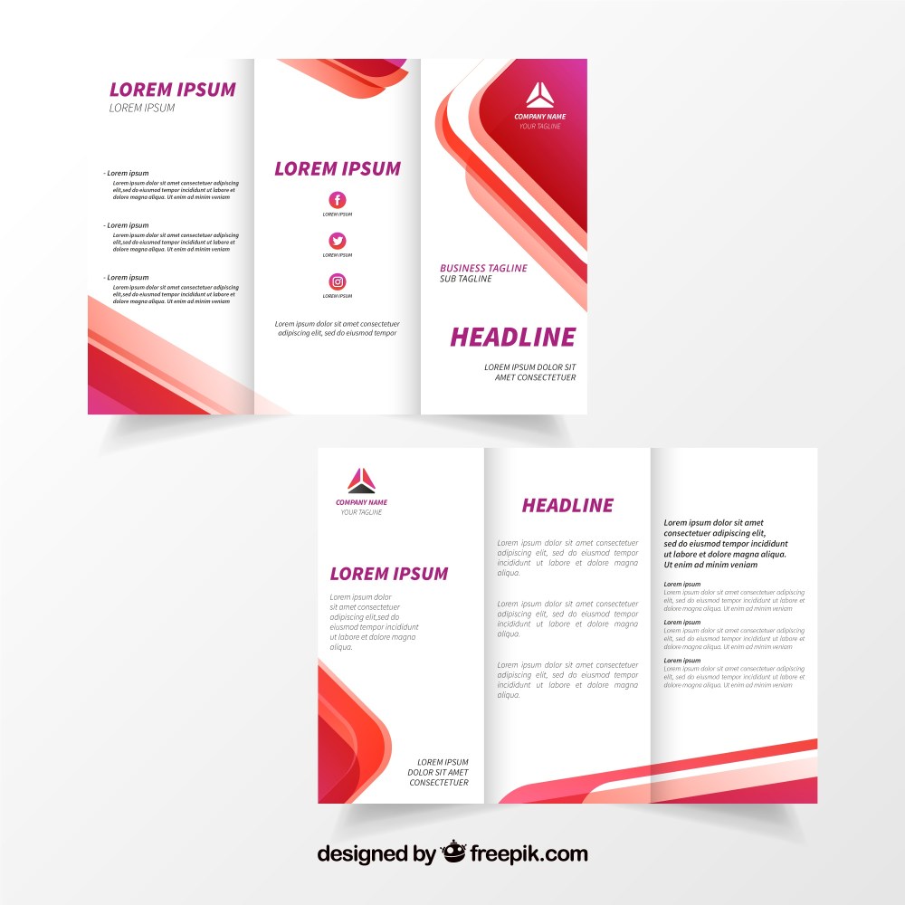 Business trifold in abstract style