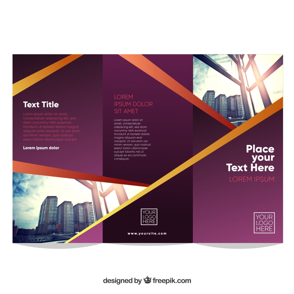 Business trifold in abstract style