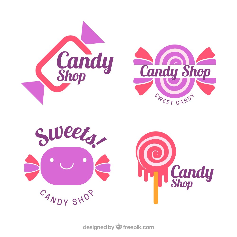 Candy shop logos collection for companies