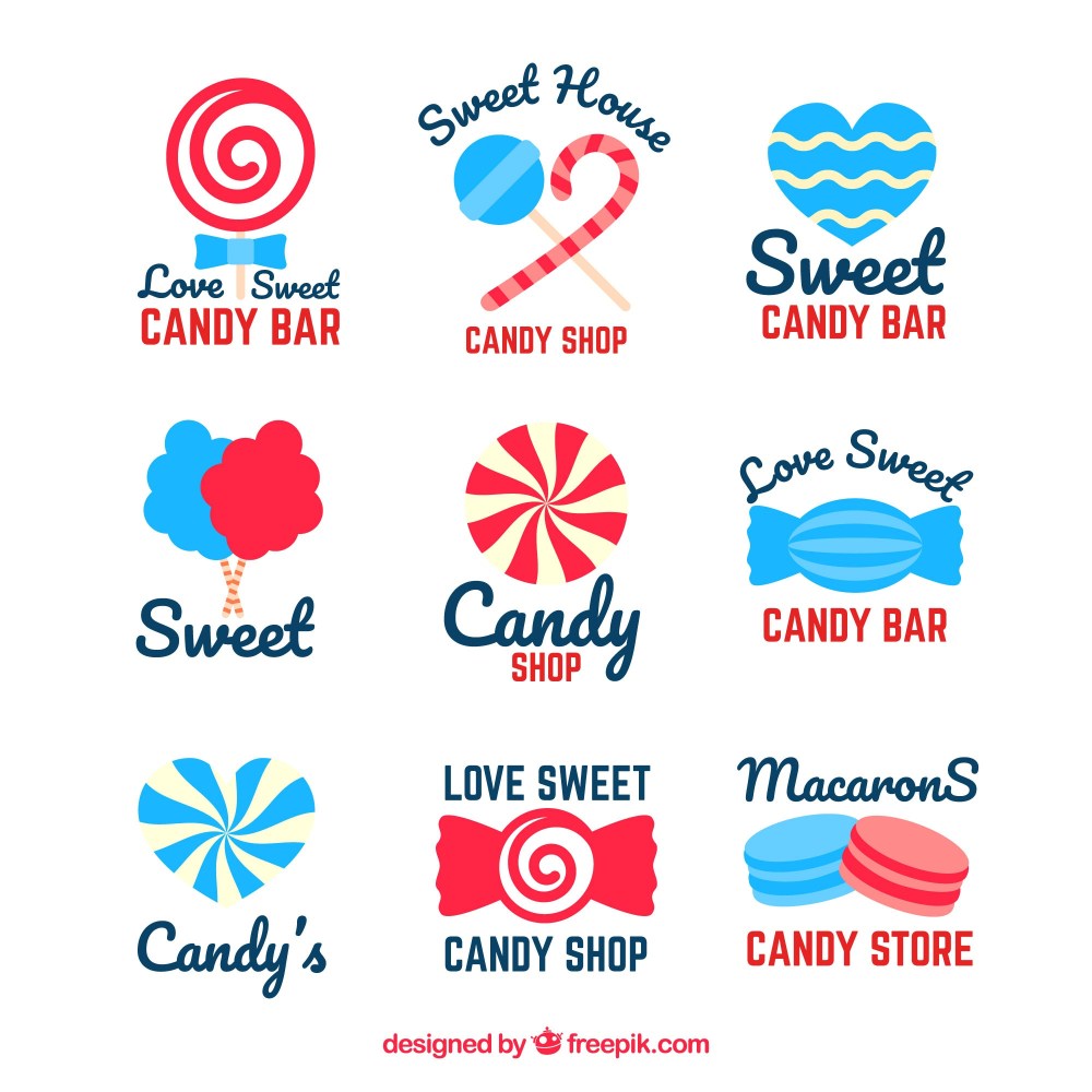 Candy shop logos collection for companies