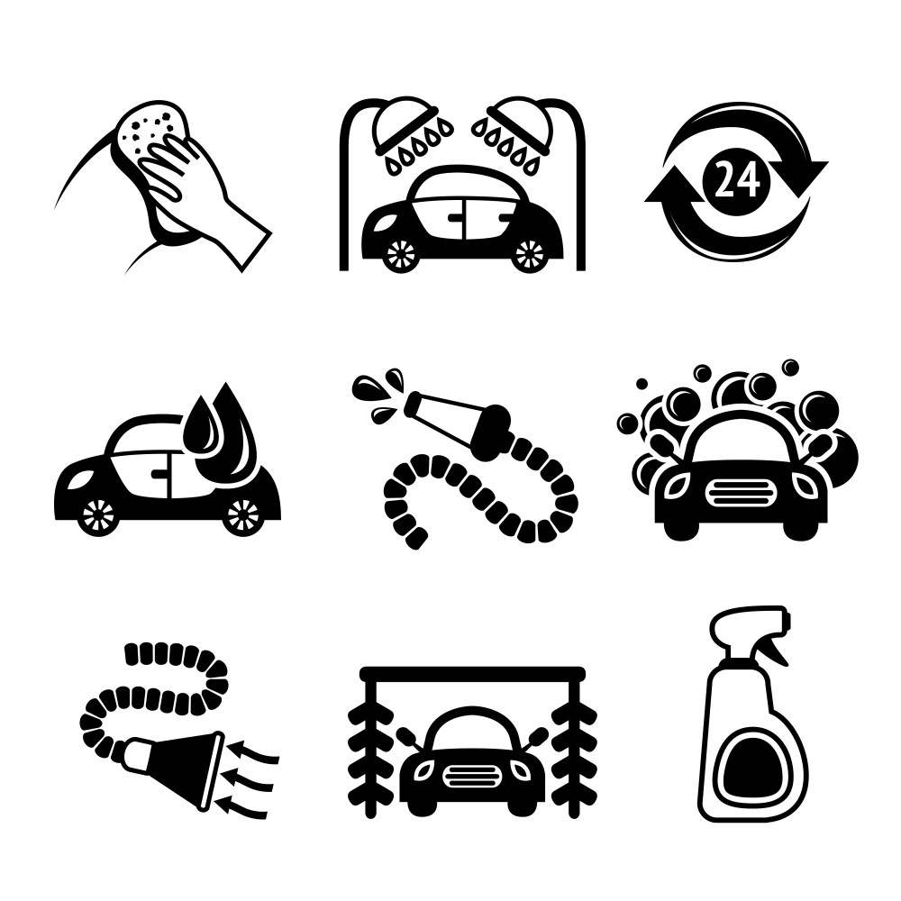 Car wash icons