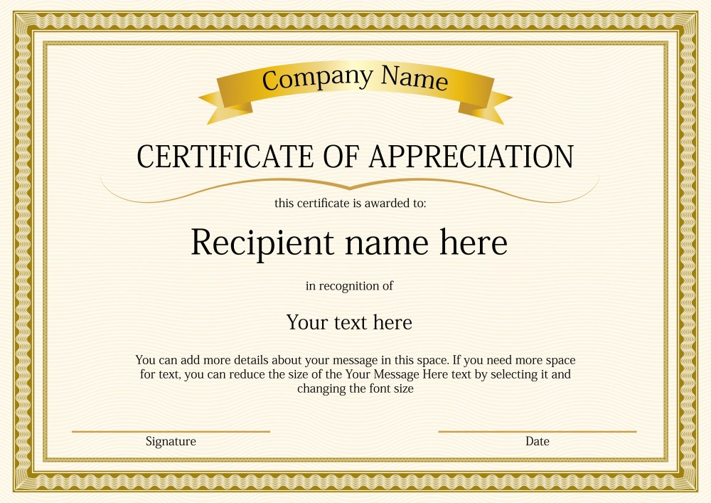 Certificate border template