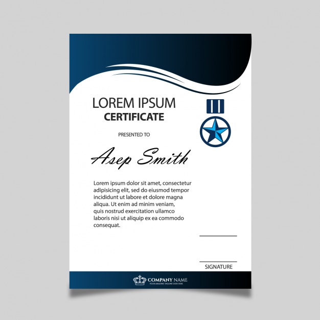 Certificate template design