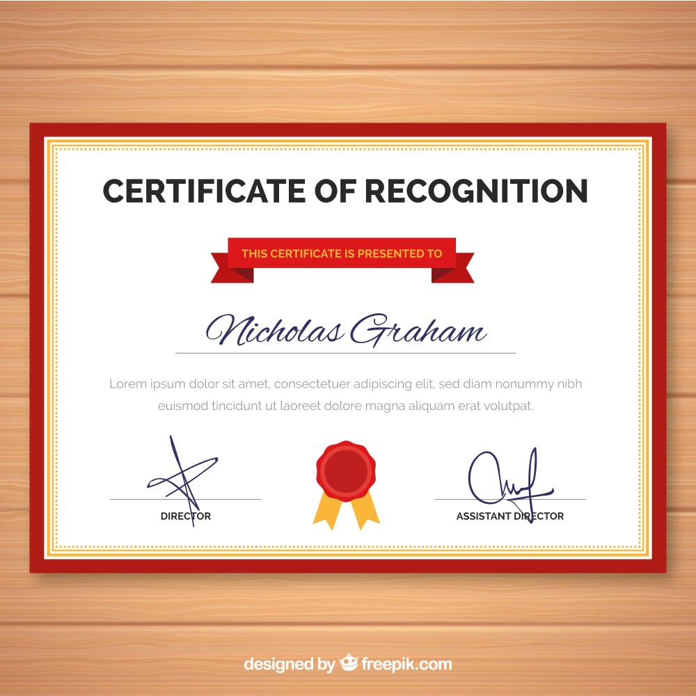 Certificate template in flat style