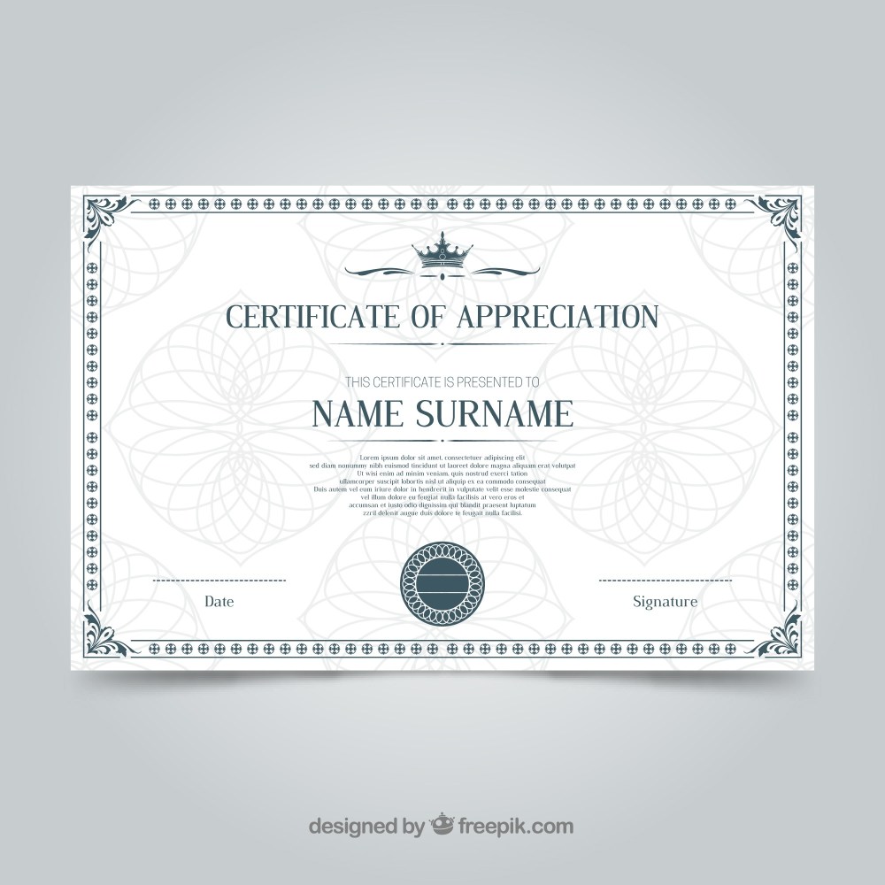 Certificate template with ornamental border