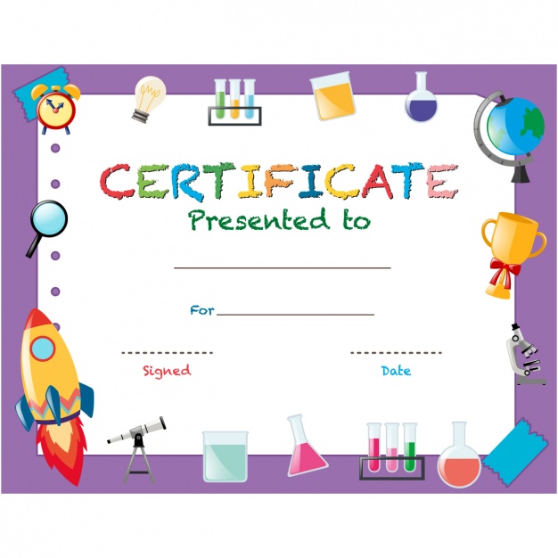 Childish certificate design