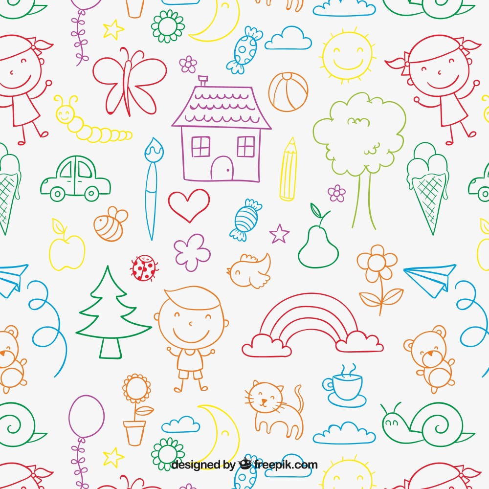 children's pattern in colorful style
