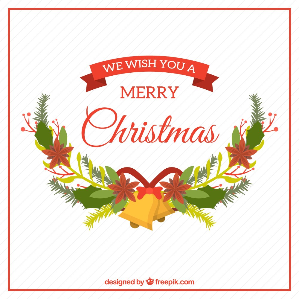 Christmas background  with lovely flowers