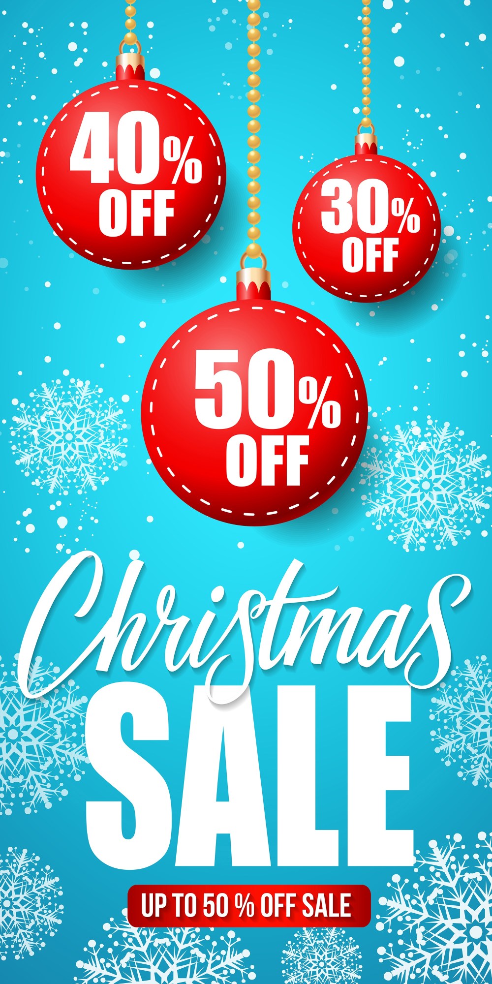 Christmas Sale Lettering with Baubles