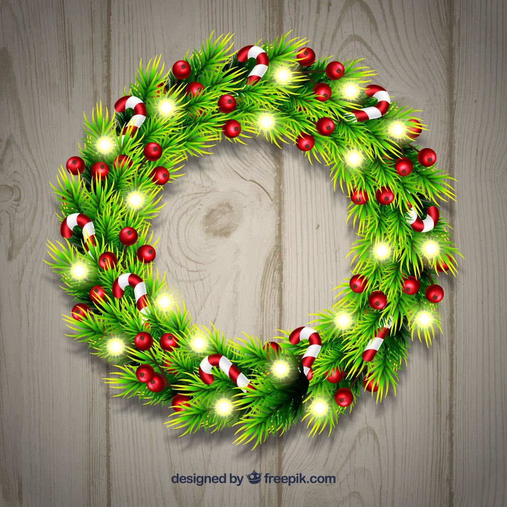 Christmas wreath with lights