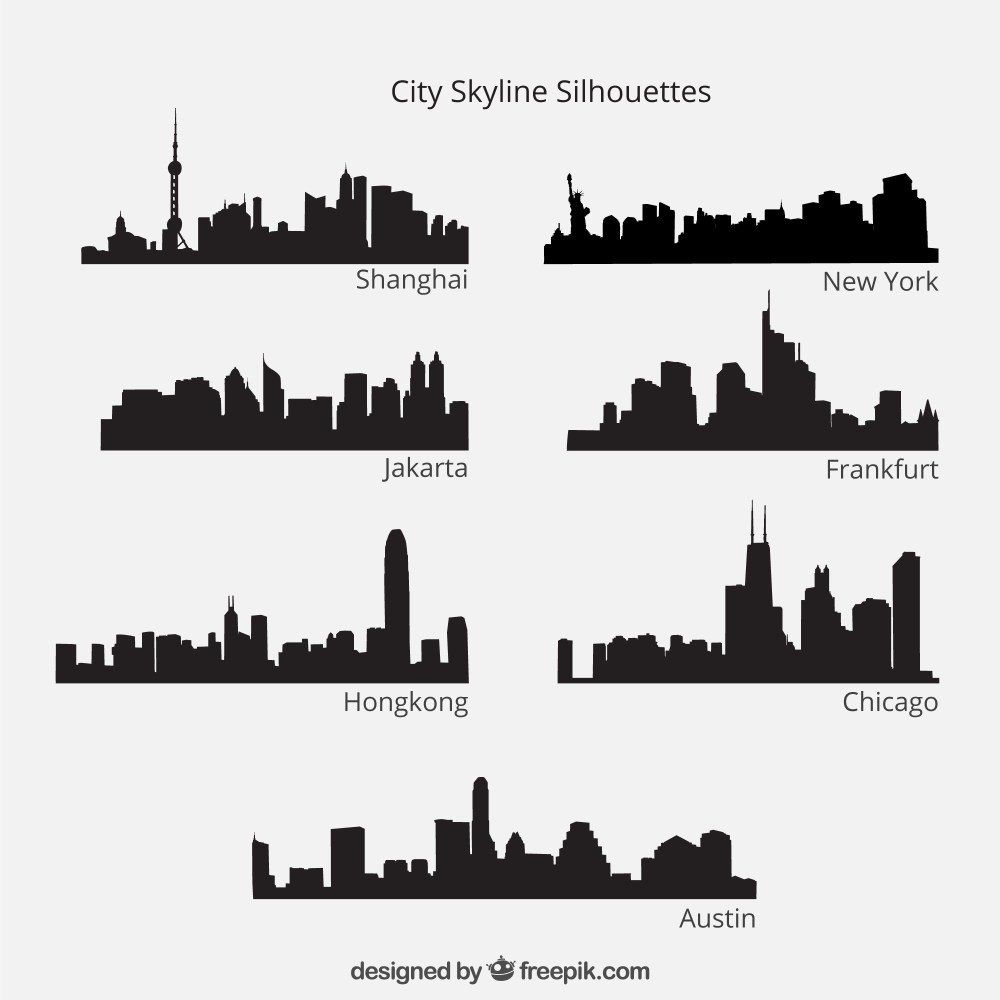 City skyline silhouettes pack