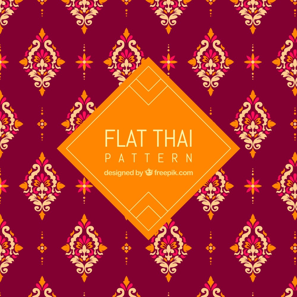 Classic thai pattern with flat design