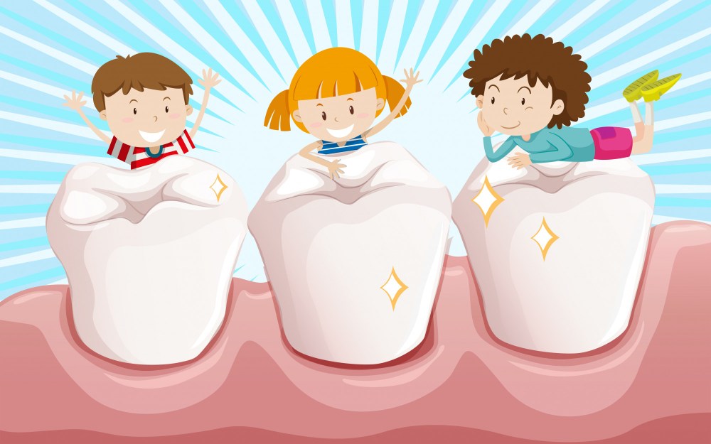 Clean teeth and happy children