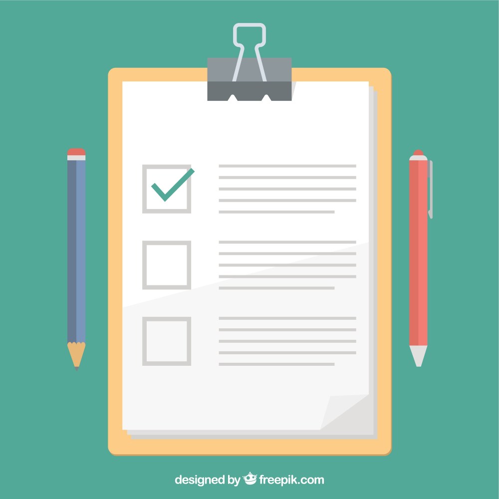 Clipboard and test in flat design