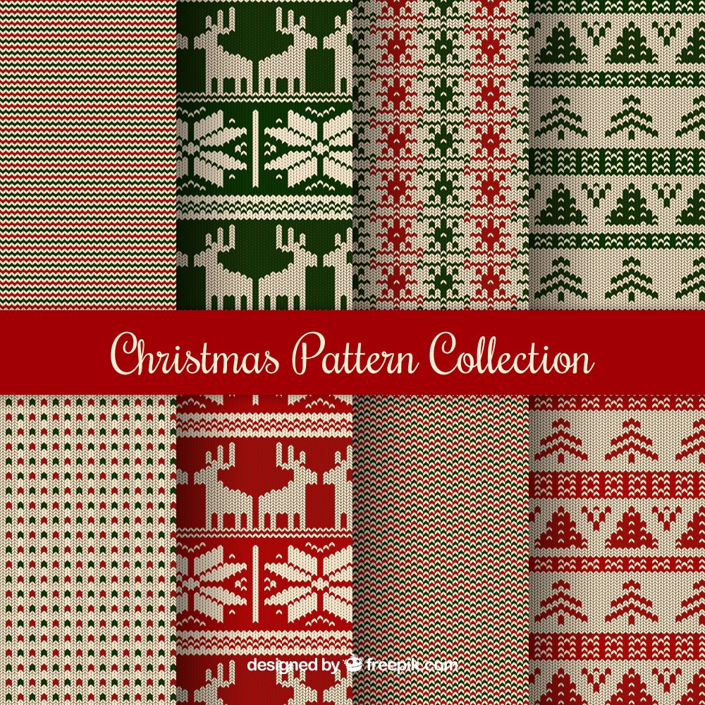Collection of 8 knitted christmas patterns