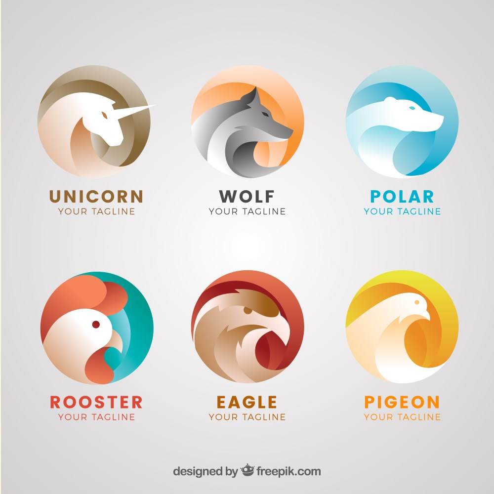 Collection of abstract animal logo