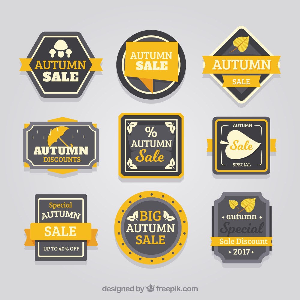 Collection of autumn sale sticker