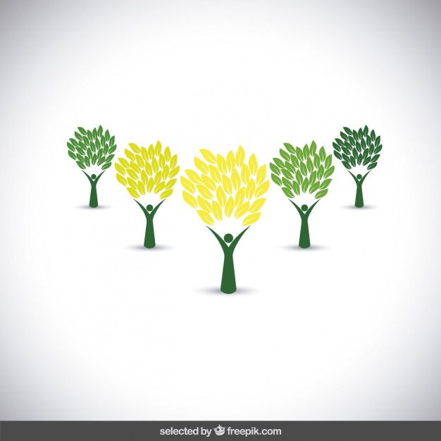 Collection of green tree logos