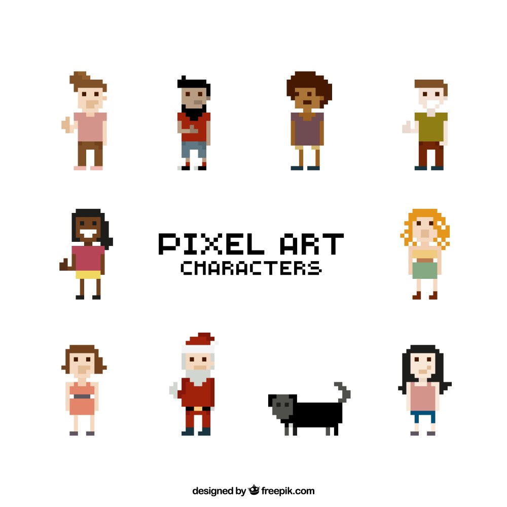 Collection of pixelated characters 