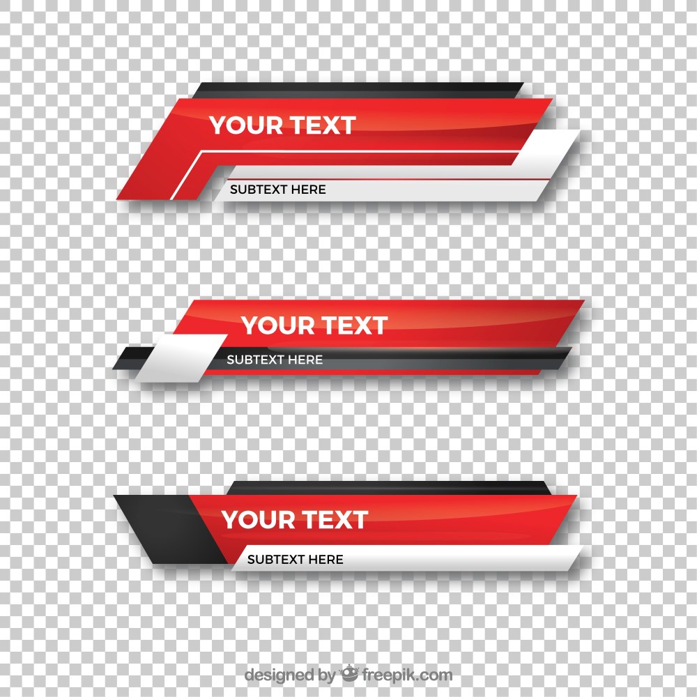 Collection of red lower third