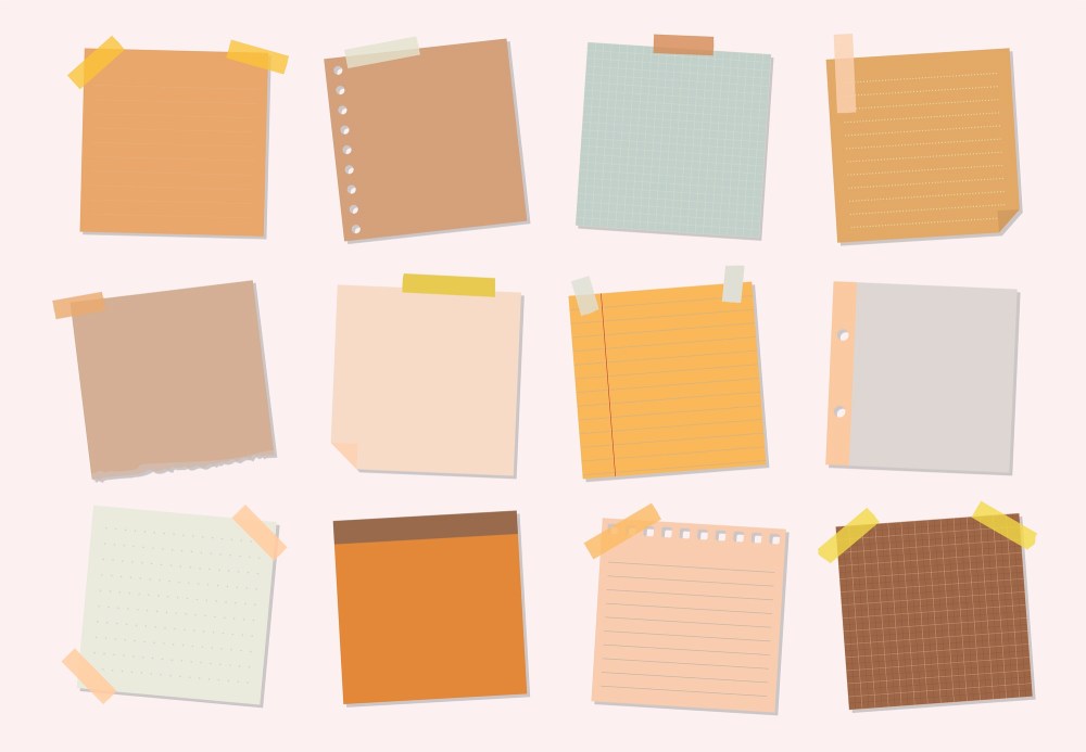 Collection of sticky note illustrations