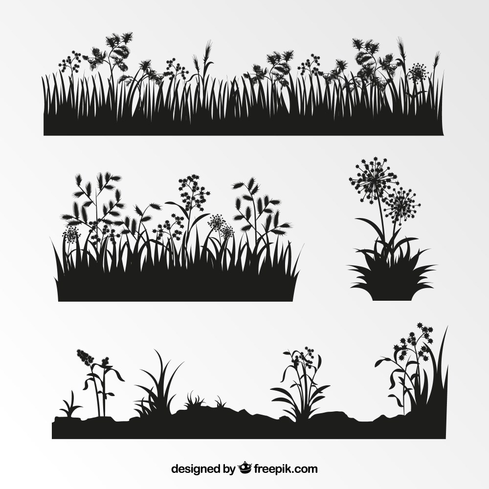 Collection of vegetation silhouettes