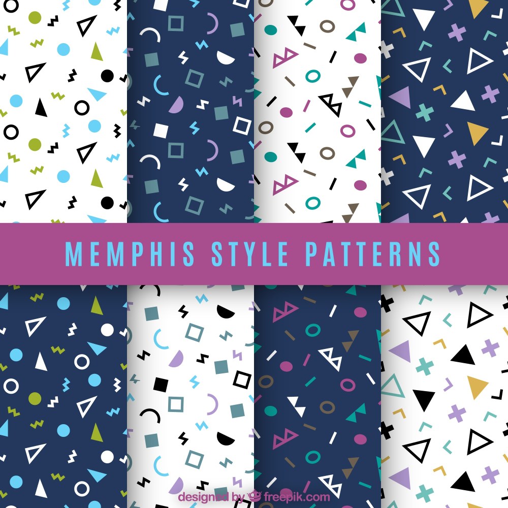 Colored geometric shapes patterns