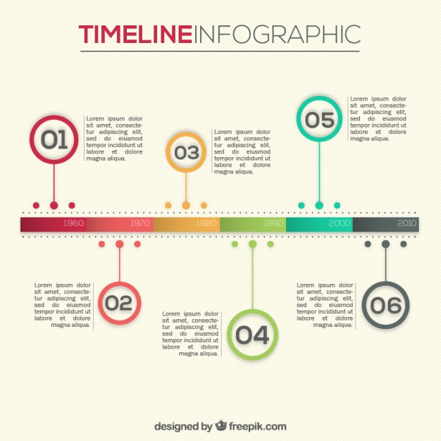 Colored timeline infographic